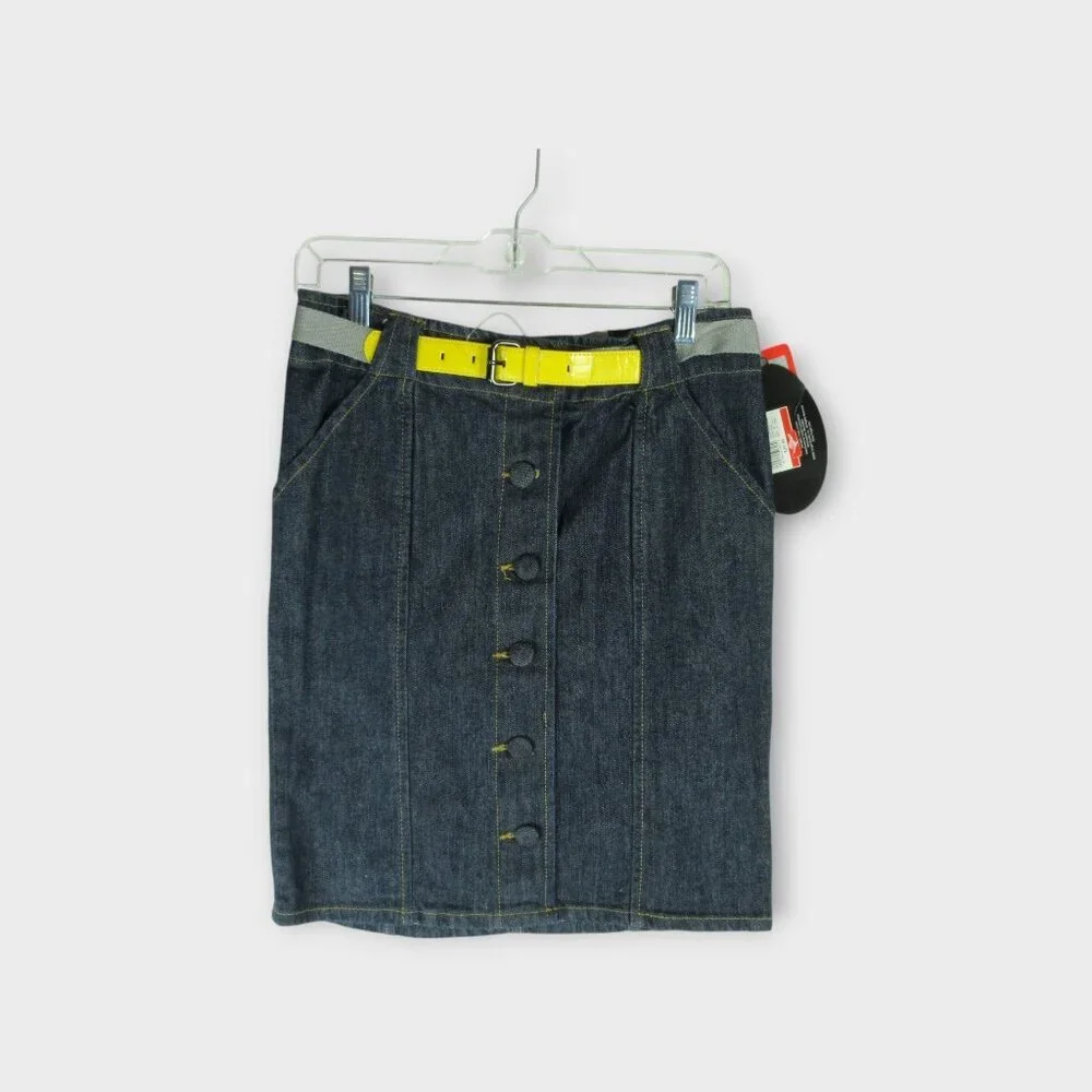Proenza Schouler For Target Button Front Stretch Denim Pencil Jean Skirt Size 7